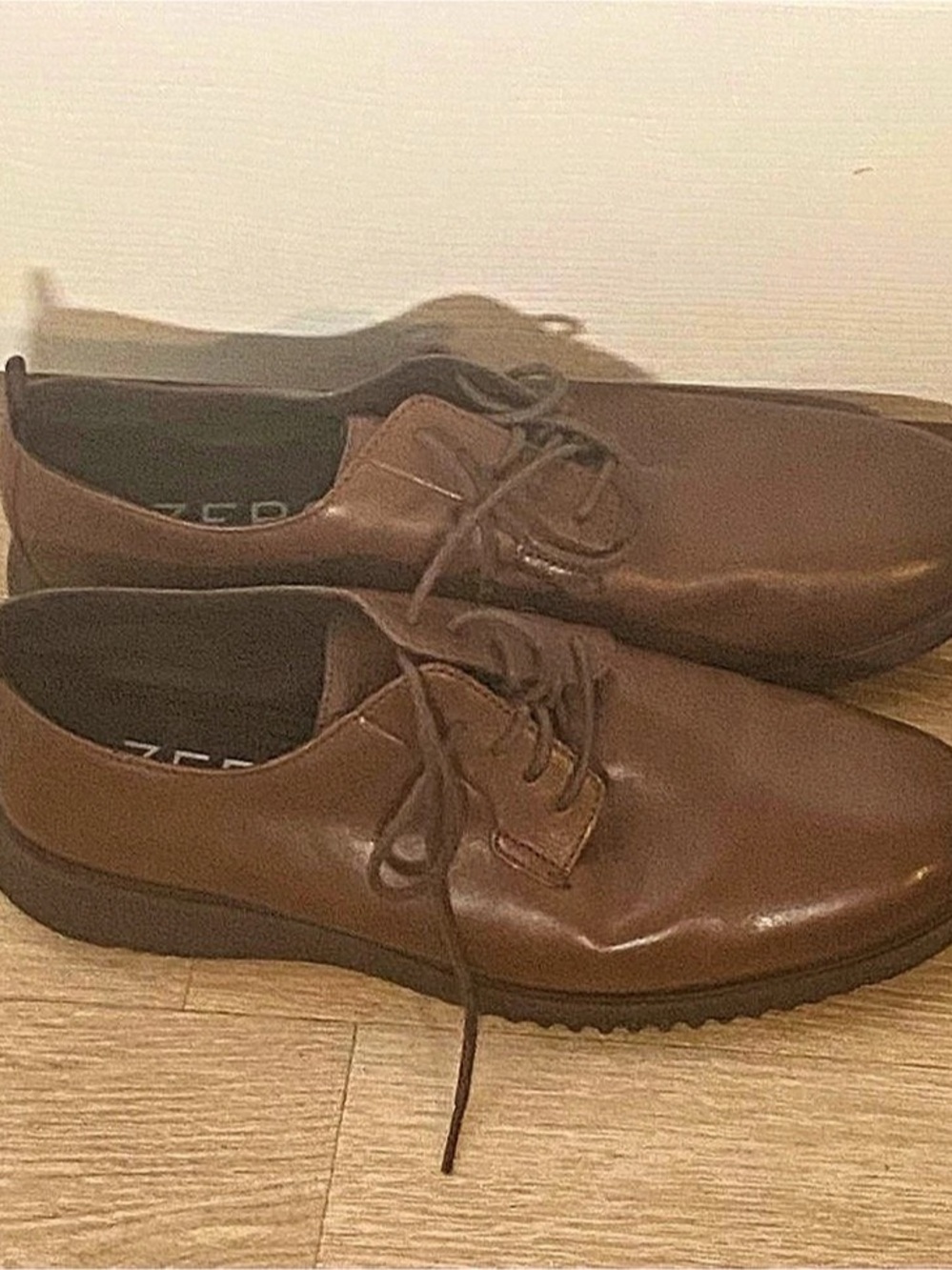 Cole Haan ZERO GRAVITY Brown Leather Lace-Up Oxfords